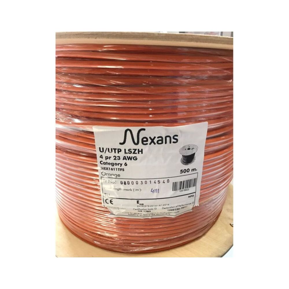 NEXANS NEX1611TF5, TURUNCU, CAT6, 500M, 23AWG (0,58mm), UTP, %100 Bakı