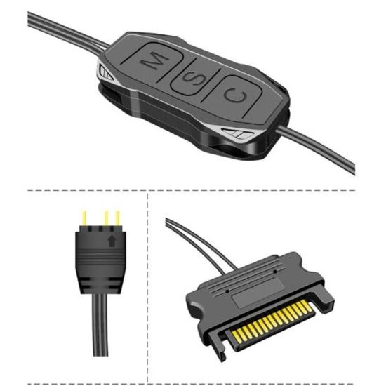 Coolmoon 5V 3Pin RGB ARGBden Denetleyici Güç Adaptörüne Bilgisayar PC 