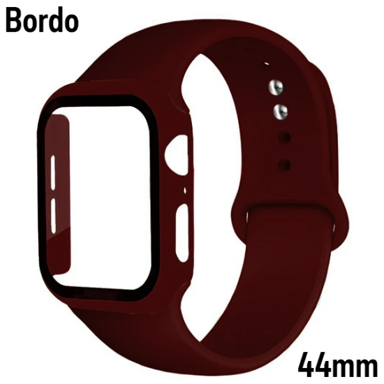 ALLY Apple Watch 4-5-6 44mm Silikon Kordon Kayış ve Ekran Koruyucu Kıl