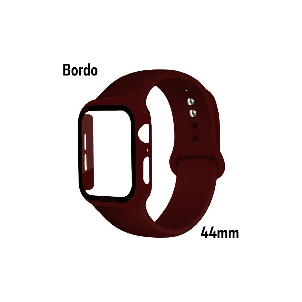 ALLY Apple Watch 4-5-6 44mm Silikon Kordon Kayış ve Ekran Koruyucu Kıl