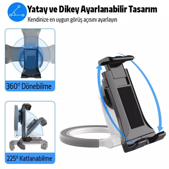 ALLY PB-47B Askılı Katlanabilen Çok İşlevli Tablet -Telefon Standı Tut