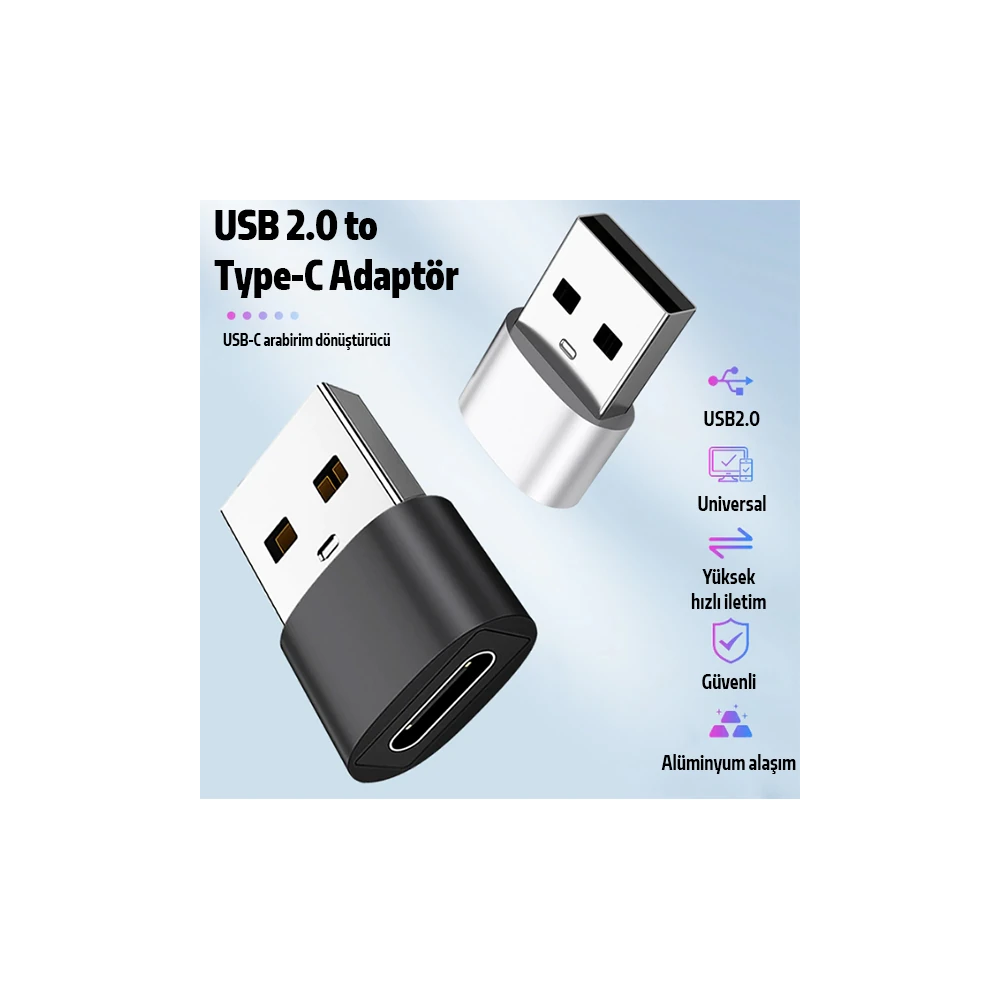 ALLY USB to Type-C Dişi Çevirici Dönüştürücü Adaptör