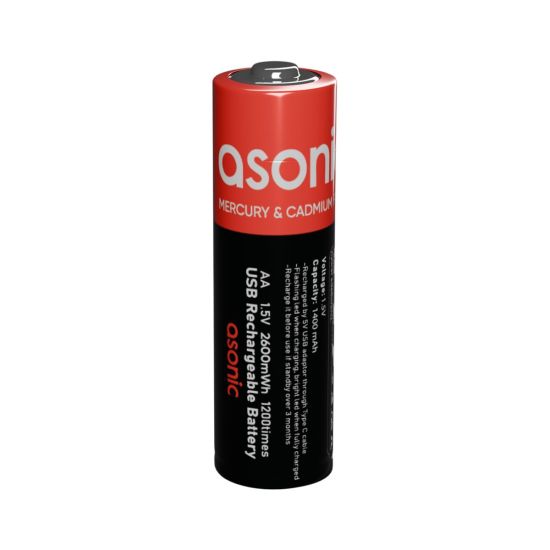 ASONIC PL1400, AA, Şarjlı Pil, 1.5Volt, 1400mAh/2600mwh, Type-C ile Ko