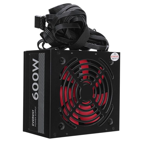 EVEREST EPS-600A, Peak 600W, 12cm Fan, ATX, Aktif PFC, GAMING Power Su