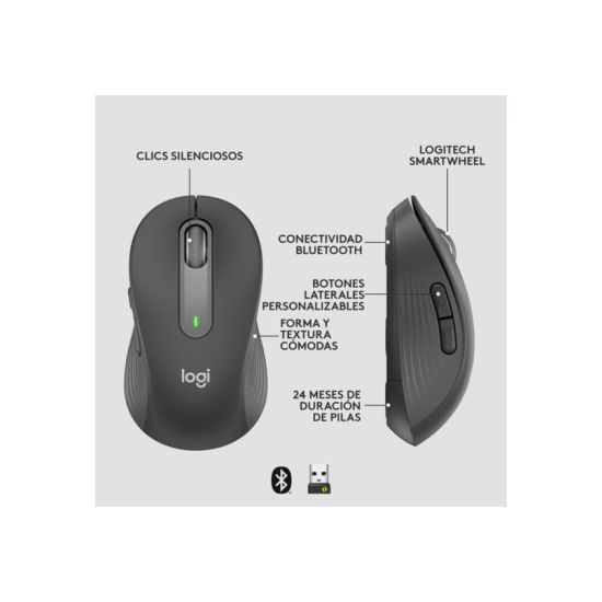 LOGITECH 910-006253, M650 Signature, Siyah, Sağ El, USB Nano 2,4G Kabl