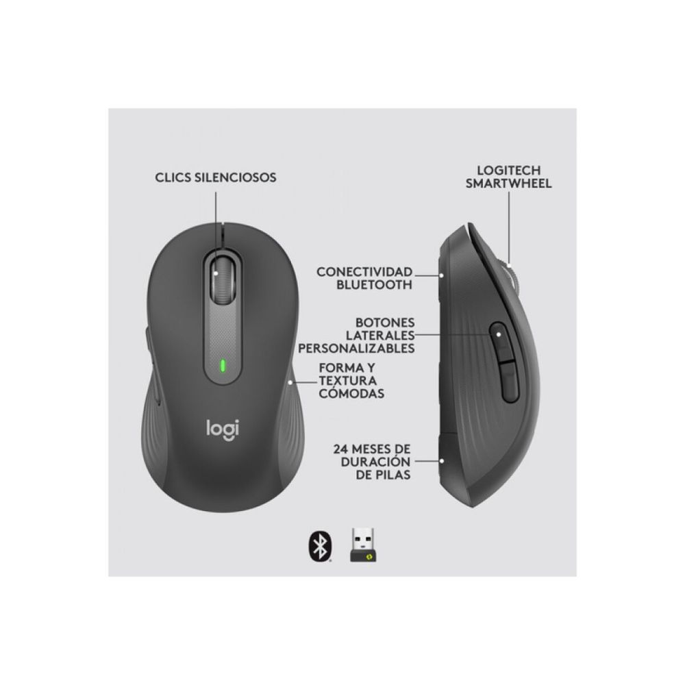 LOGITECH 910-006253, M650 Signature, Siyah, Sağ El, USB Nano 2,4G Kabl