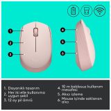 LOGITECH 910-006865, M171 Rose, USB Nano 2,4G Kablosuz, 1000dpi, Optik