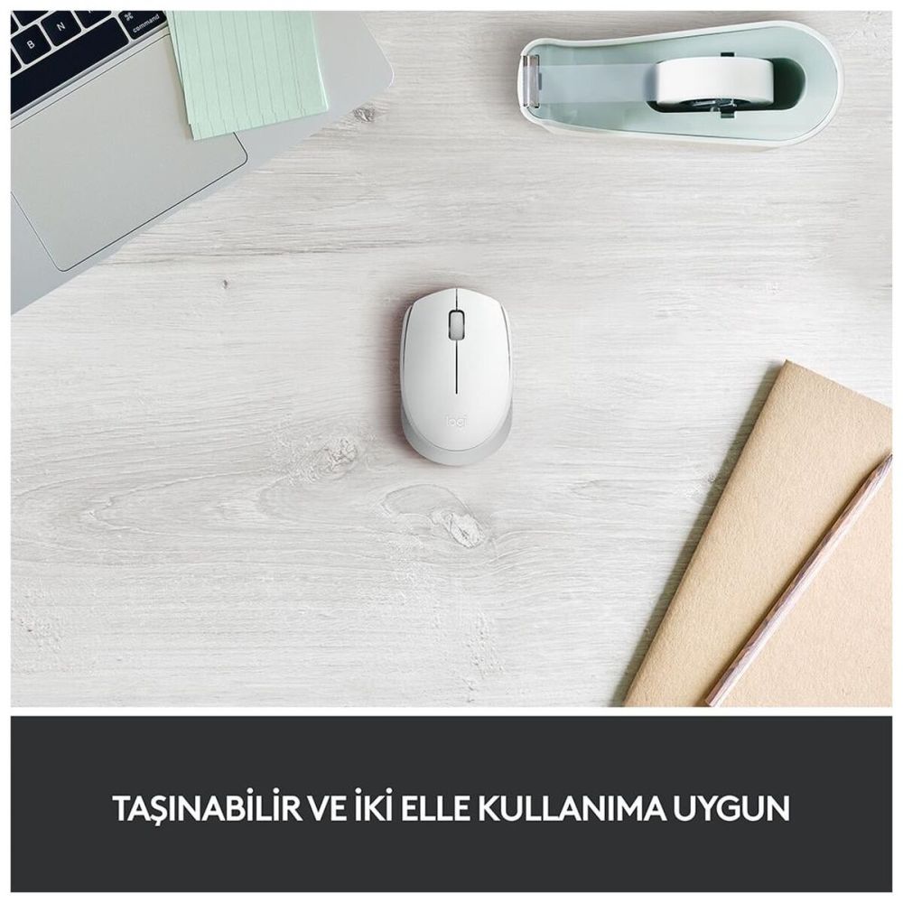 LOGITECH 910-006867, M171 White, USB Nano 2,4G Kablosuz, 1000dpi, Opti