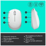 LOGITECH 910-006867, M171 White, USB Nano 2,4G Kablosuz, 1000dpi, Opti