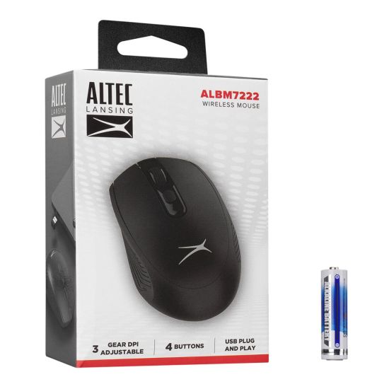 Altec Lansing ALBM7222, Siyah, 2.4GHz USB, 1200DPI, Kablosuz Optik Mou