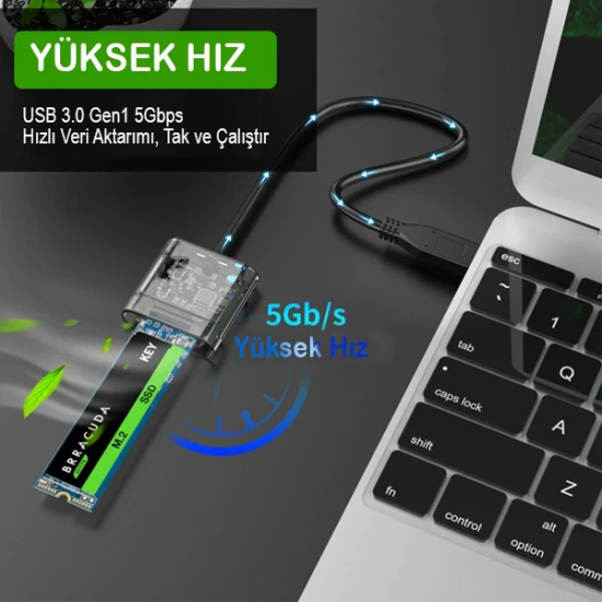 ALLY M.2 Sata USB 3.0 Gen1 SSD Harddisk Kutusu M.2 NGFF- JMS578
