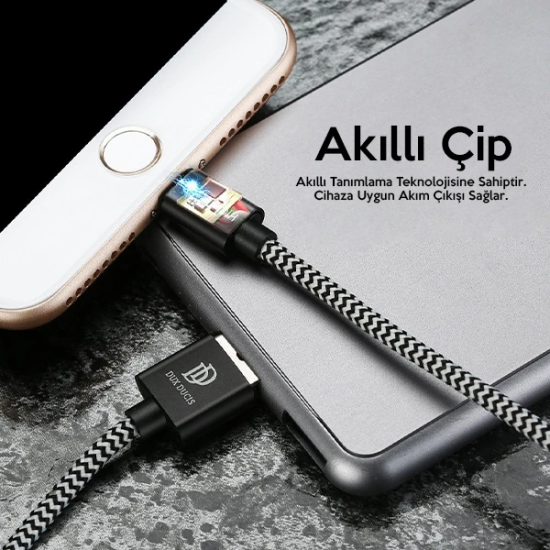 Dux Ducis K-One Cable İPhone Usb Şarj Kablosu 1 METRE