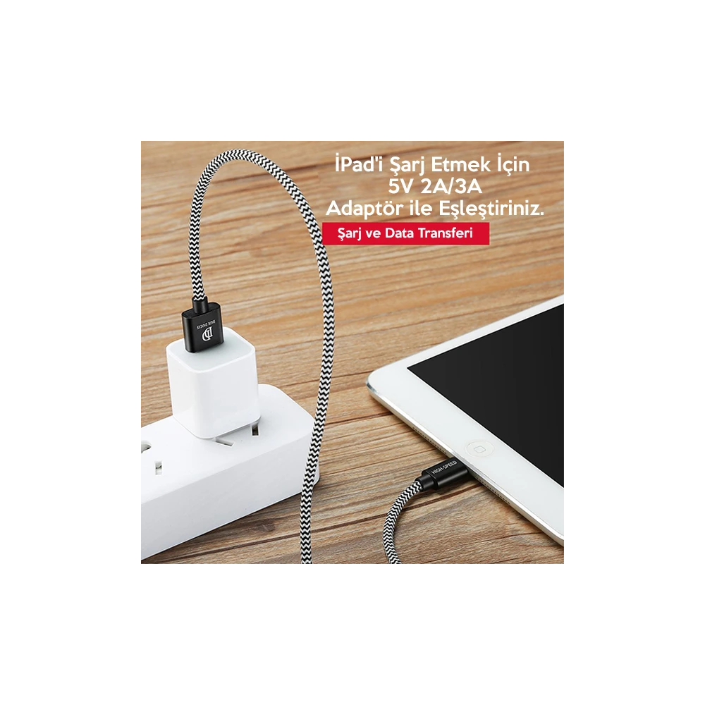 Dux Ducis K-One Cable İPhone Usb Şarj Kablosu 1 METRE