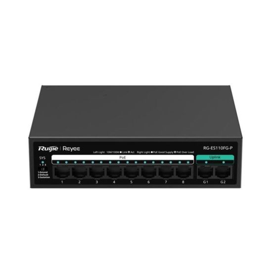 RUIJIE REYEE RG-ES110FG-P 10 Port, 8 Port MegaBit POE, 110W, 2 Port Gi