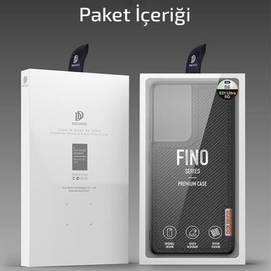 Dux Ducis Sm Galaxy S21 Ultra Kılıf Fino Series Premium Arka Koruma Kı