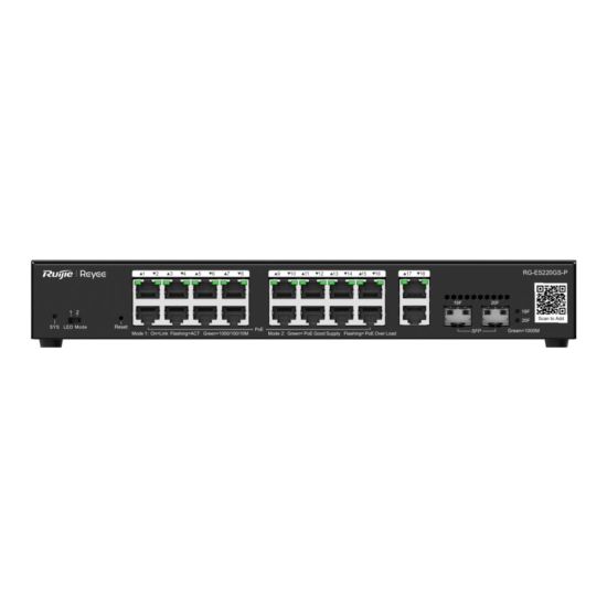 RUIJIE REYEE RG-ES220GS-P 20Port, 16 Port Gigabit PoE, 250W, 2 Port Gİ