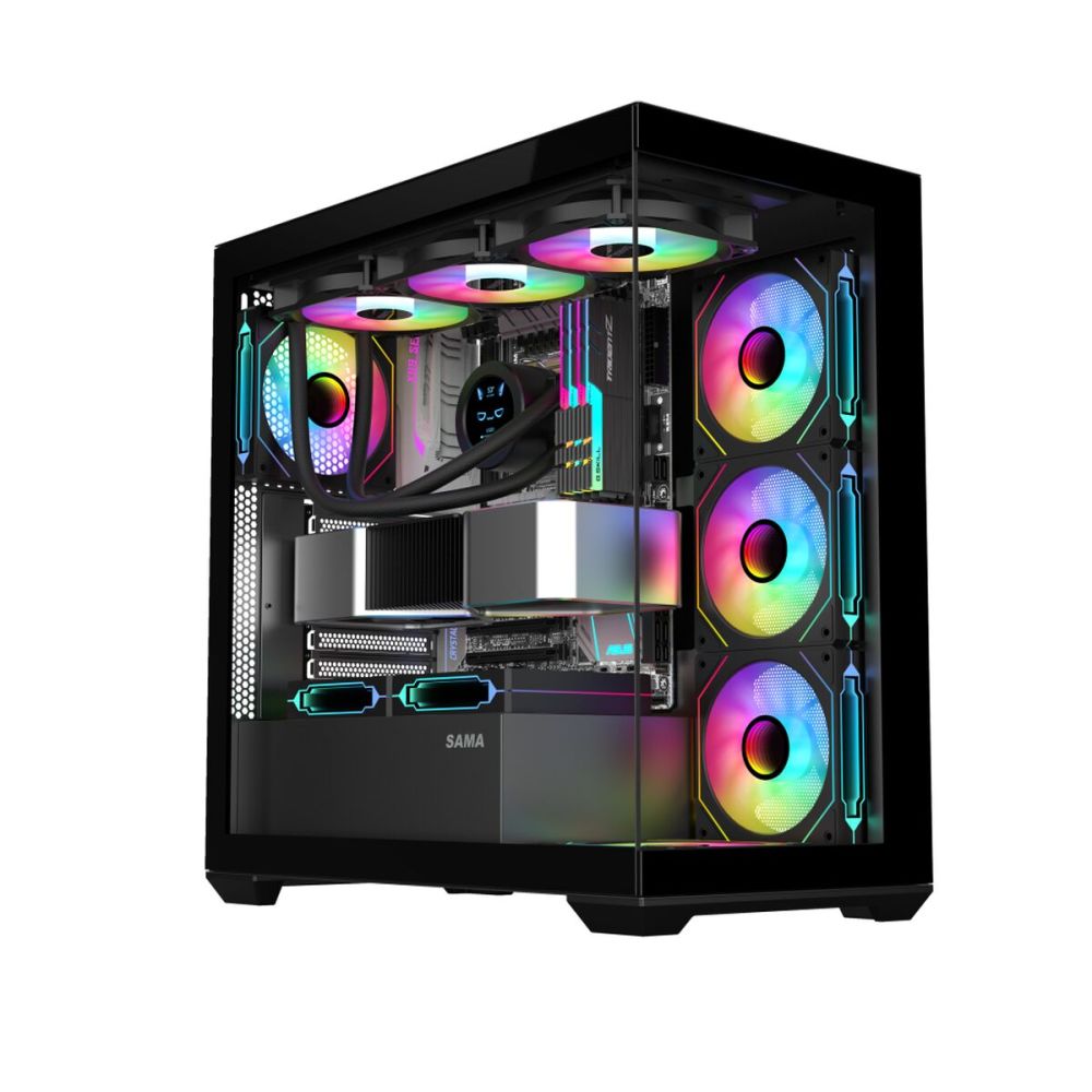 SAMA SV01BK Black, B750BK 750W, 80+ Bronze, PCIE 5.1, ATX3.1, Tempered