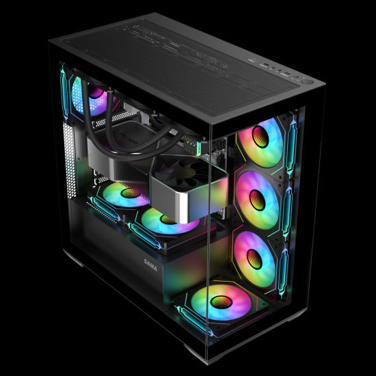 SAMA SV01BK Black, B750BK 750W, 80+ Bronze, PCIE 5.1, ATX3.1, Tempered