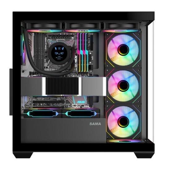 SAMA SV01BK Black, B750BK 750W, 80+ Bronze, PCIE 5.1, ATX3.1, Tempered