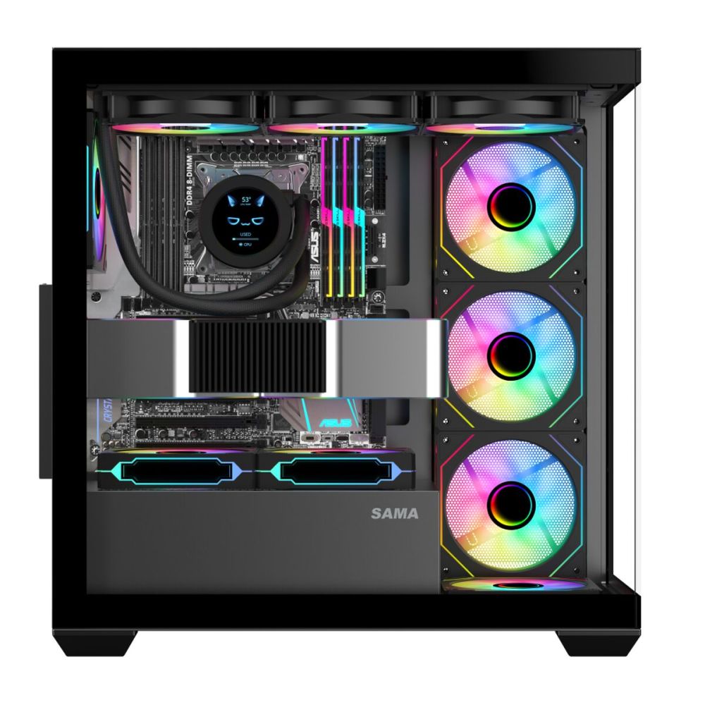 SAMA SV01BK Black, B750BK 750W, 80+ Bronze, PCIE 5.1, ATX3.1, Tempered