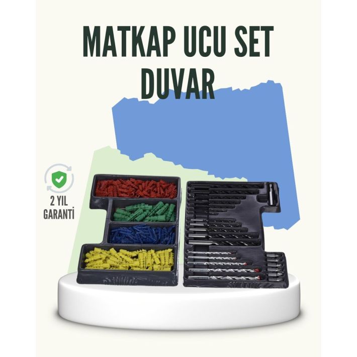 Matkap Ucu Seti 24 Parça Organizer Kutulu Ahşap Metal Beton Uyumlu
