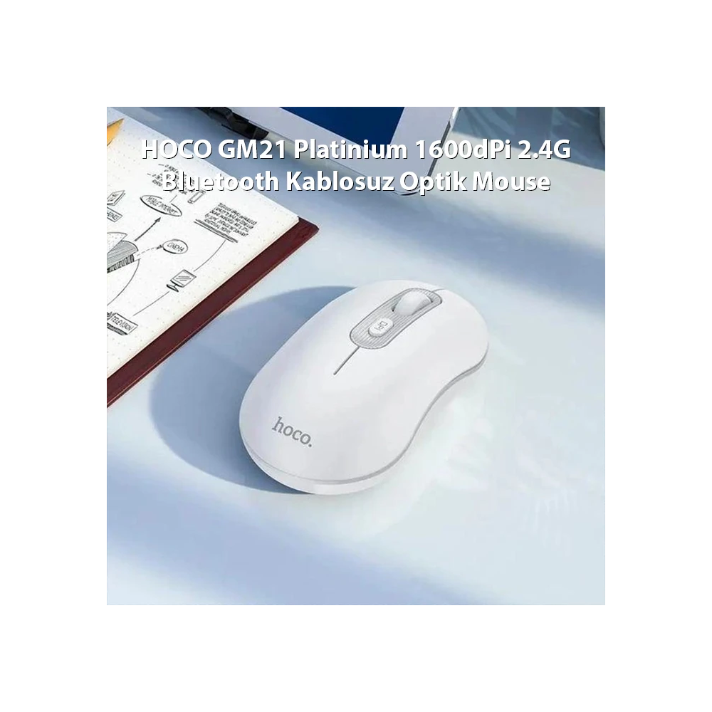 HOCO GM21 Platinium 1600dPi 2.4G Bluetooth Kablosuz Optik Mouse