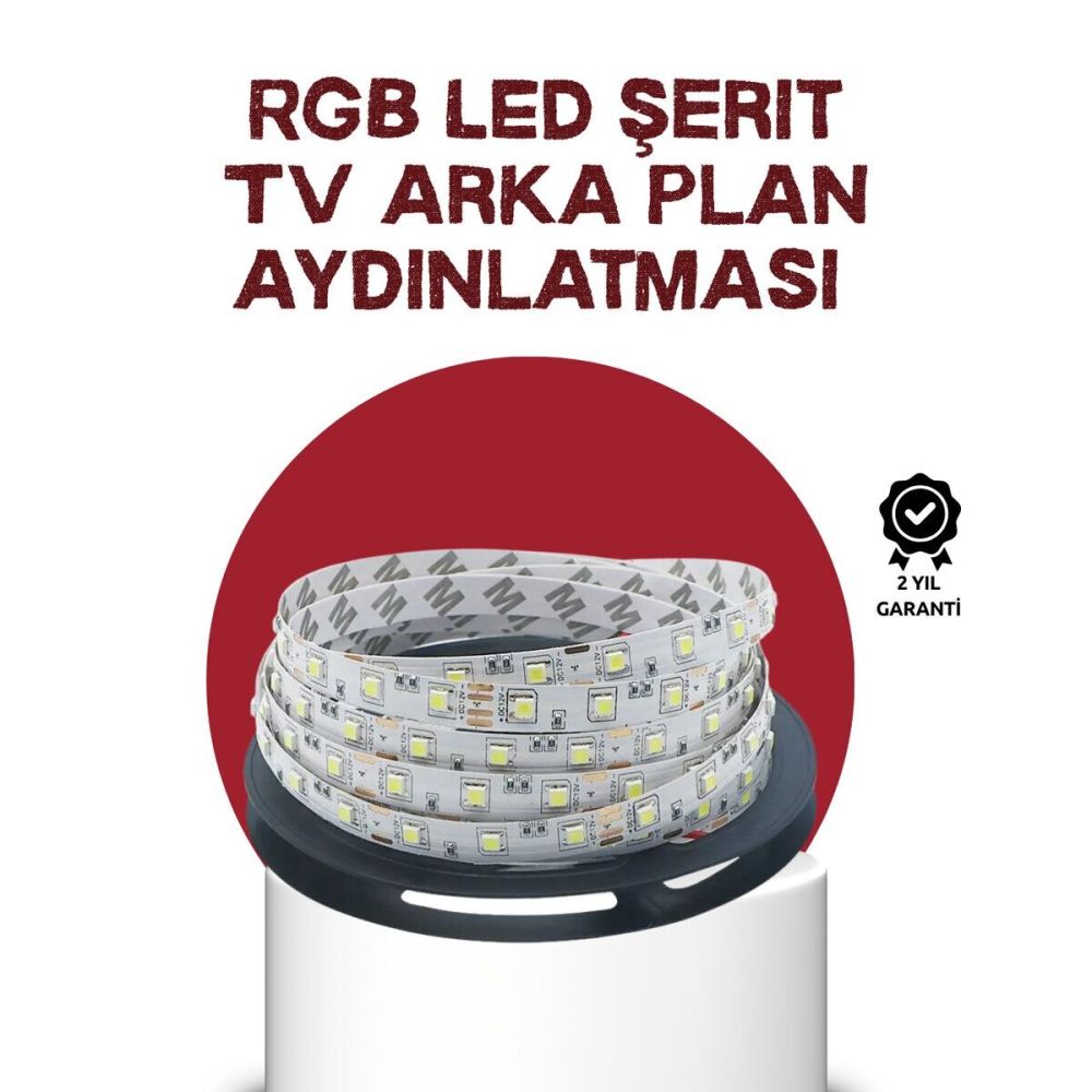 Kendinden Yapışkanlı LED Şerit Televizyon Aydınlatması 2mt