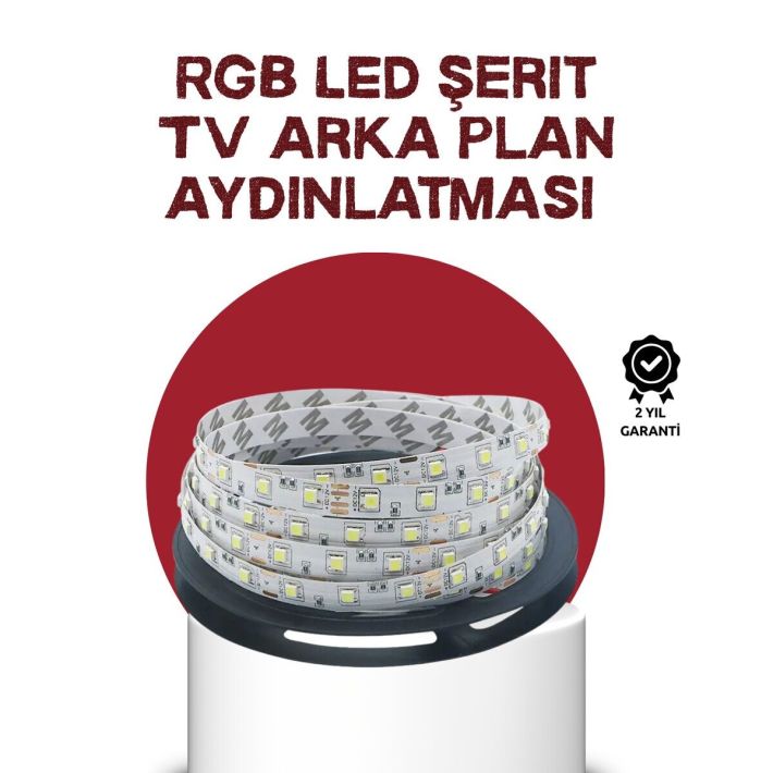 Kendinden Yapışkanlı LED Şerit Televizyon Aydınlatması 2mt