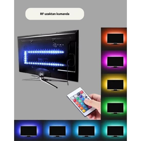 Kendinden Yapışkanlı LED Şerit Televizyon Aydınlatması 2mt