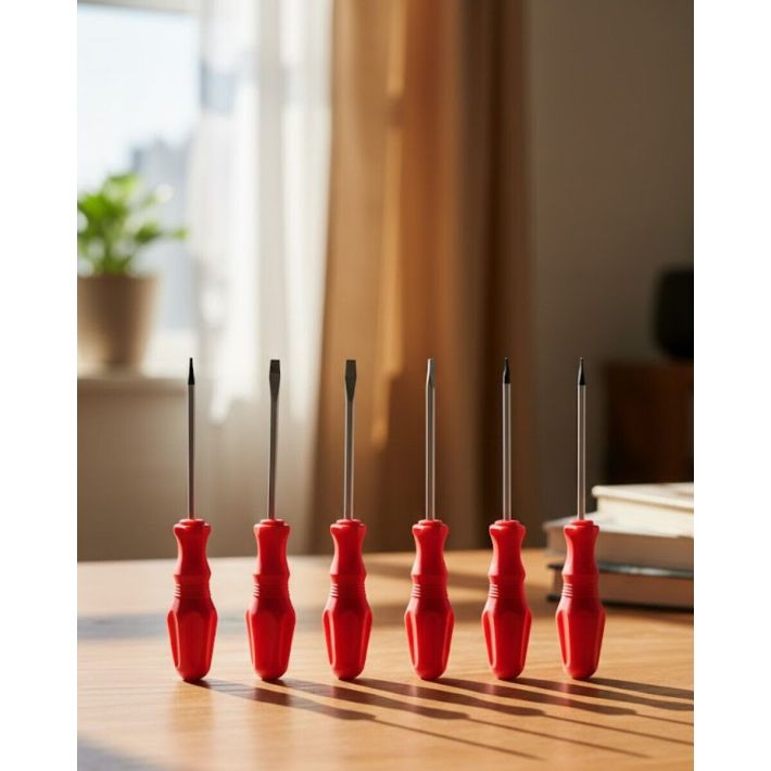 Düz ve Yıldız Başlıklı 7li Tornavida Seti Ergonomik Tutma