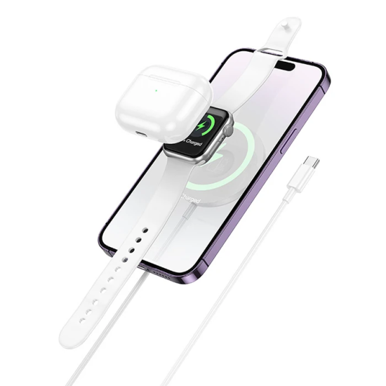 HOCO CW50 15W AirPods + Apple Watch+iPhone 3in1 Kablosuz Manyetik Hızl