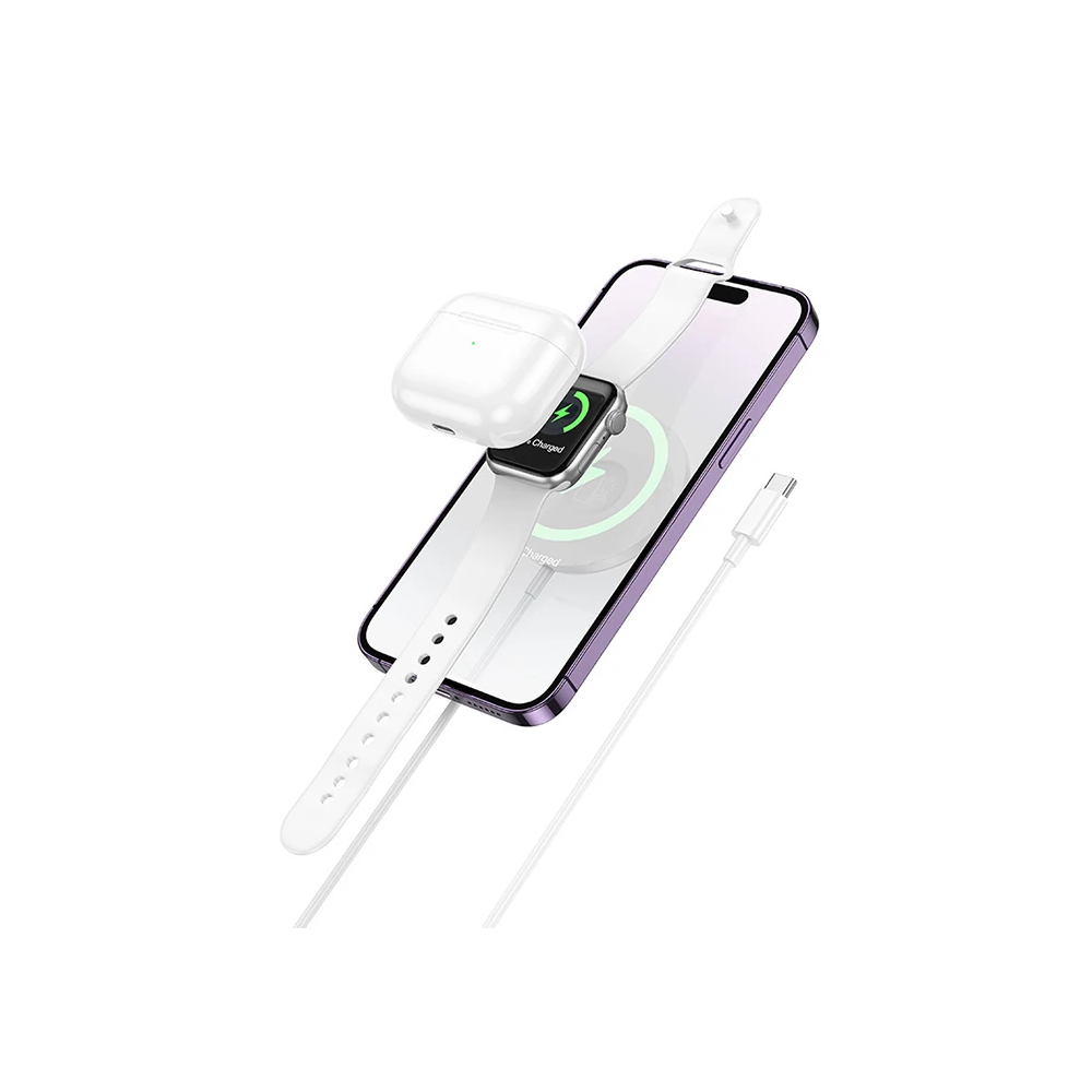 HOCO CW50 15W AirPods + Apple Watch+iPhone 3in1 Kablosuz Manyetik Hızl