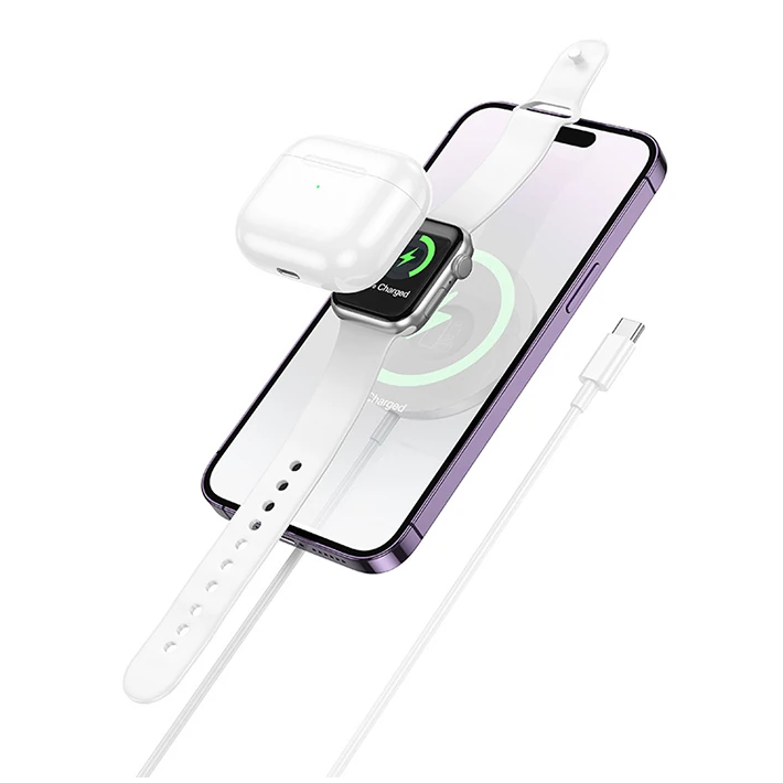 HOCO CW50 15W AirPods + Apple Watch+iPhone 3in1 Kablosuz Manyetik Hızl