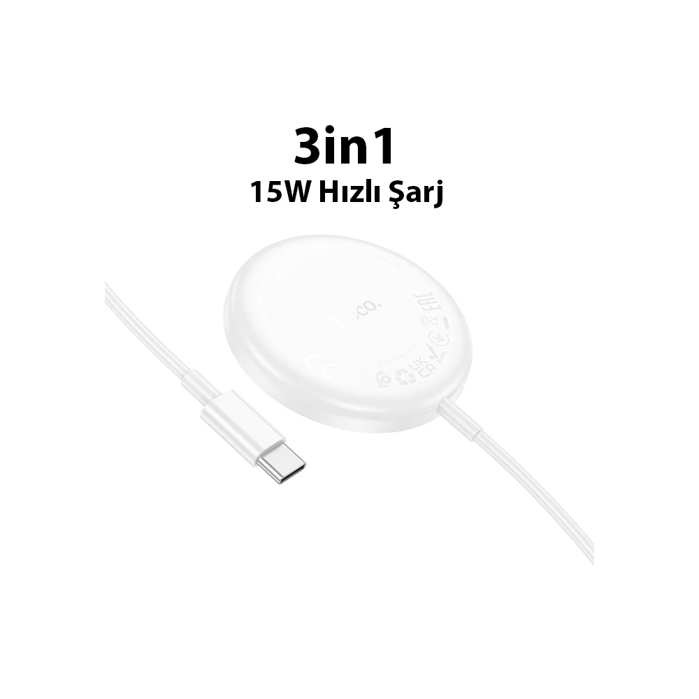 HOCO CW50 15W AirPods + Apple Watch+iPhone 3in1 Kablosuz Manyetik Hızl