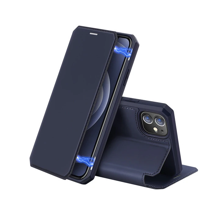 DUX DUCİS iPhone 12 Mini Kılıf Mıkantıslı Kapaklı Flip Cover Kılıf Ski