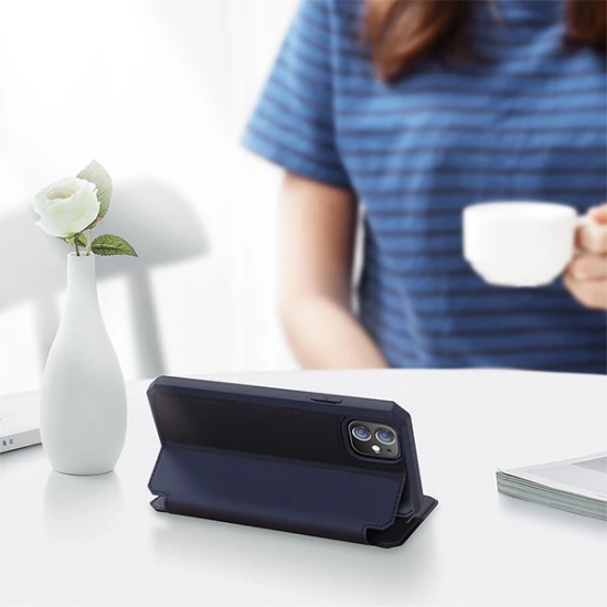 DUX DUCİS iPhone 12 Mini Kılıf Mıkantıslı Kapaklı Flip Cover Kılıf Ski
