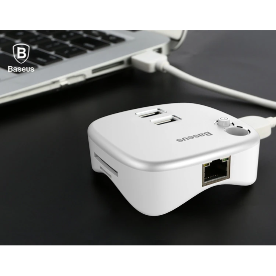 Baseus Çok Fonsiyonlu Notebook Adaptörü Hub Dual USB 3.0 RJ45 TF/SD