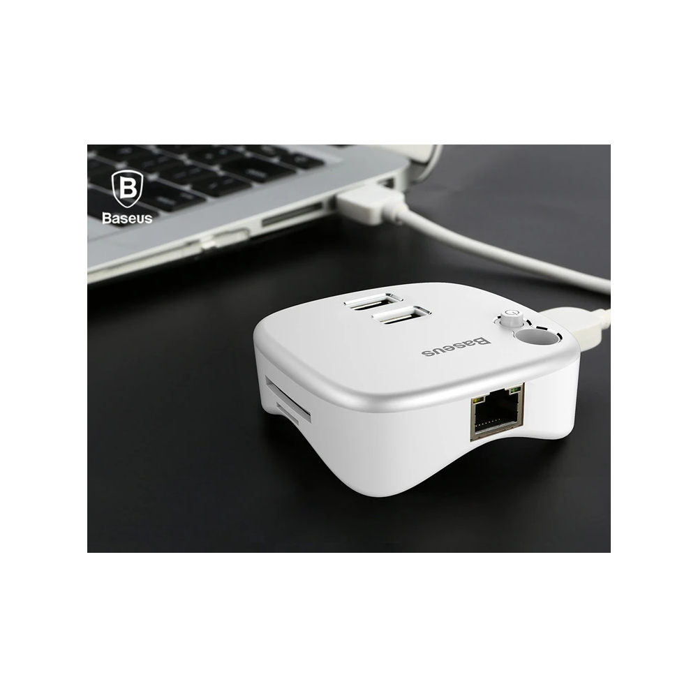 Baseus Çok Fonsiyonlu Notebook Adaptörü Hub Dual USB 3.0 RJ45 TF/SD
