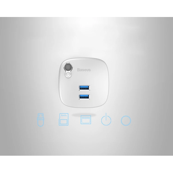 Baseus Çok Fonsiyonlu Notebook Adaptörü Hub Dual USB 3.0 RJ45 TF/SD