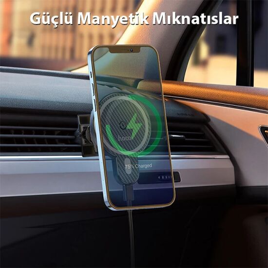HOCO CA85 Araç Havalandırma Bölmesi 15W Kablosuz Hızlı Şarj Telefon Tu