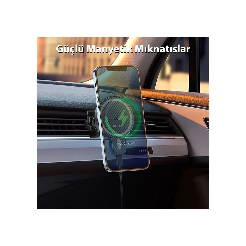 HOCO CA85 Araç Havalandırma Bölmesi 15W Kablosuz Hızlı Şarj Telefon Tu