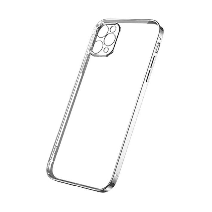 ALLY İPhone 12 Pro 6.1 Metal Görünümlü Darbeye Dayanıklı Silikon Kılıf