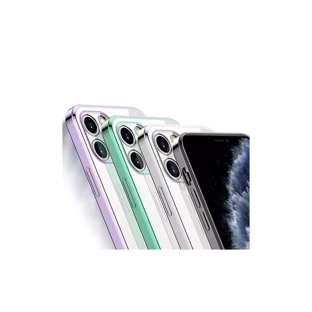 ALLY İPhone 12 Pro 6.1 Metal Görünümlü Darbeye Dayanıklı Silikon Kılıf