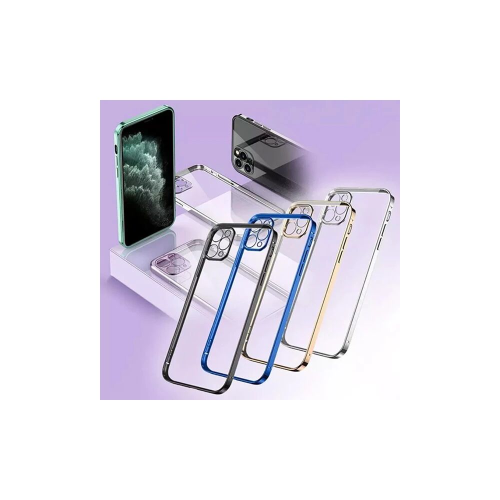 ALLY İPhone 12 Pro 6.1 Metal Görünümlü Darbeye Dayanıklı Silikon Kılıf