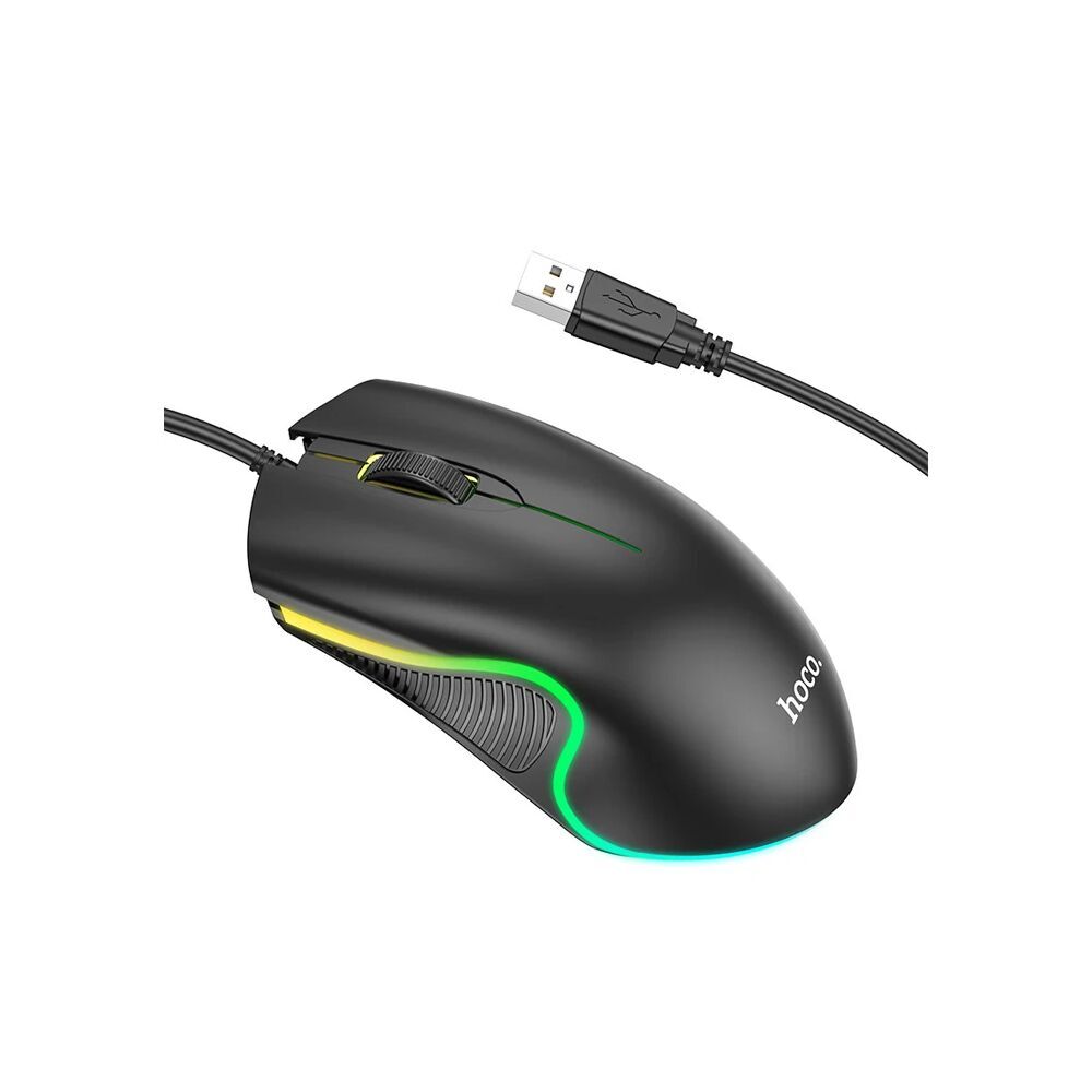 HOCO GM19 RGB LED Işıklı Gamer Oyuncu Kablolu Optik Mouse