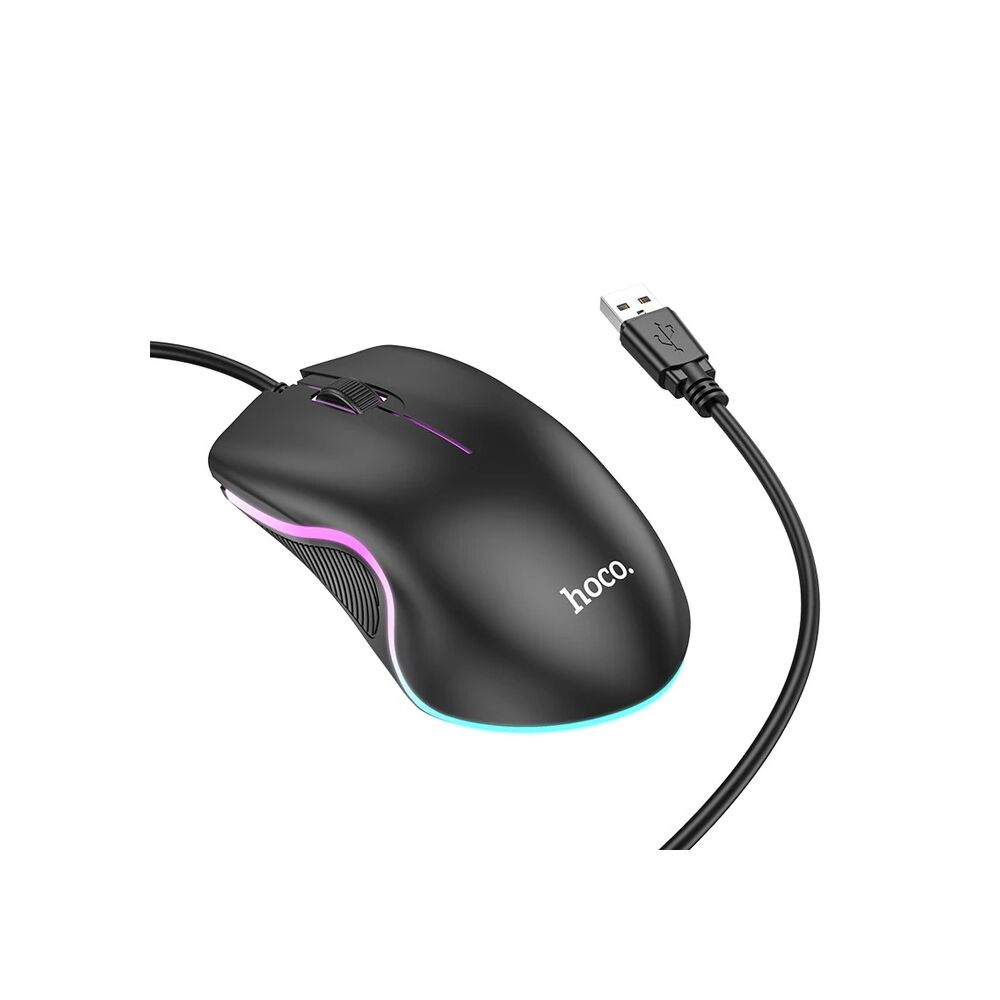 HOCO GM19 RGB LED Işıklı Gamer Oyuncu Kablolu Optik Mouse