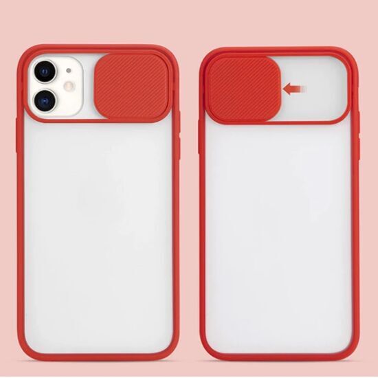 İPhone 12 Mini 5.4 Kamera koruyucu Sürgülü Şeffaf Kılıf