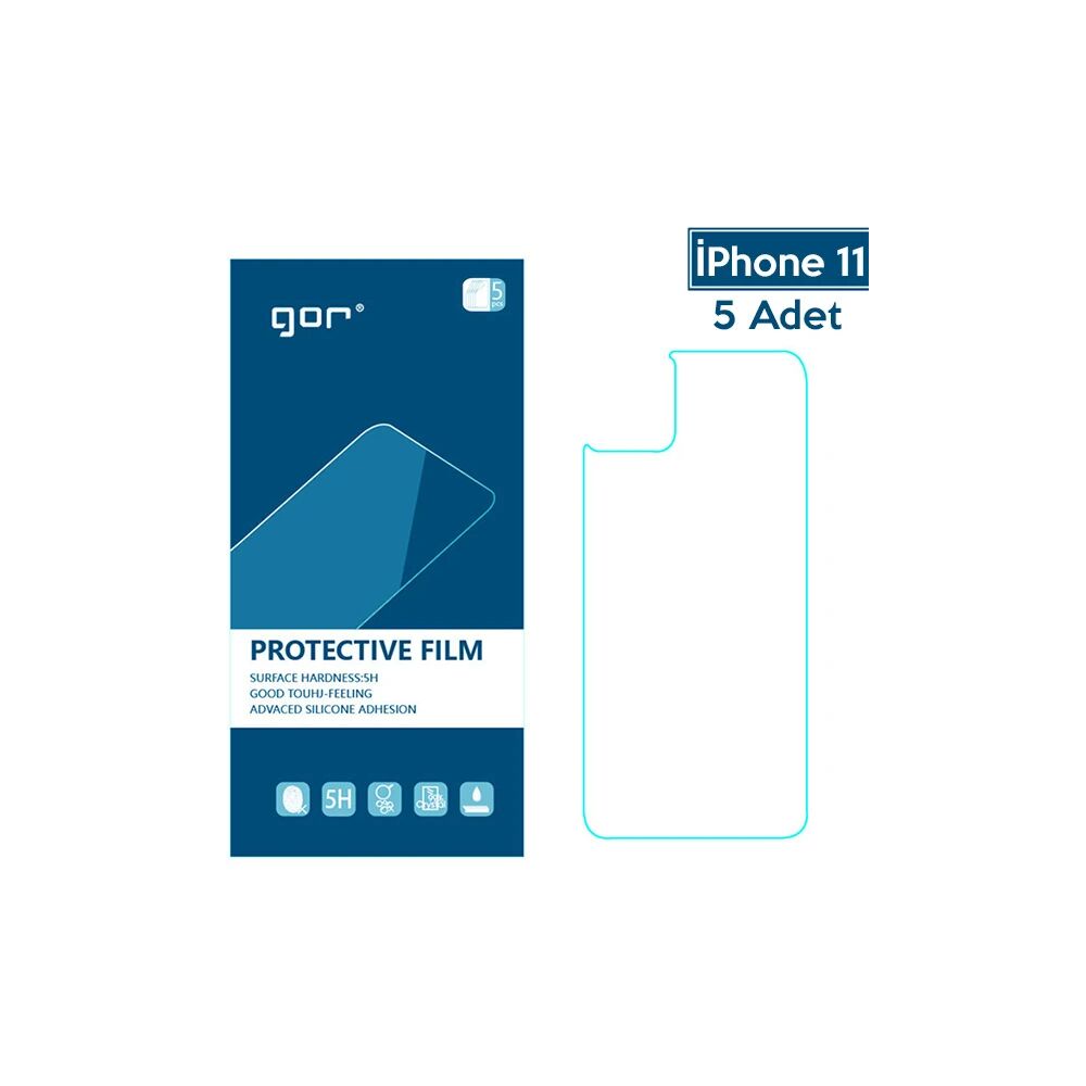 GOR İPhone 11 6.1 Çizilmez Arka Koruyucu Jelatin 5 Adet Set