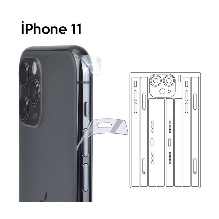 İPhone 11 6.1 Hidrojel Hayalet Yan Alt Üst Kamera Kaplama Film