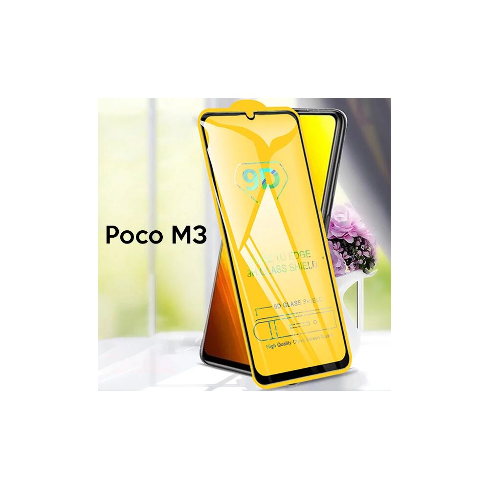 ALLY Xiaomi Poco M3 9D Full Glue Tempered Cam Ekran Koruyucu
